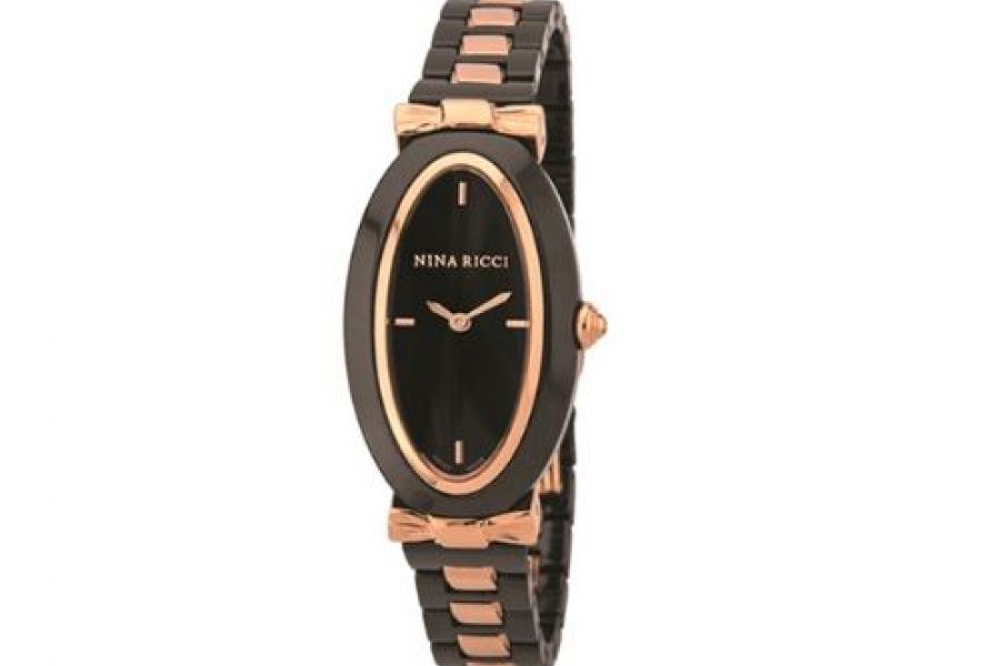 Nina Ricci - Rose Gold Case Black Dial Ceramic Ladies Watch